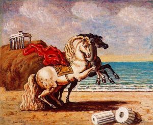 Horses and temple - Giorgio de Chirico